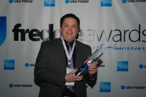 Marriott Rewards accepting Best Hotel Redemption Ability for the Americas at the Freddie Awards