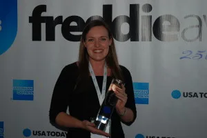 American AAdvantage accepting Airline Best Promotion for the Americas at the Freddie Awards