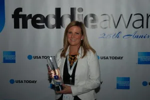 Marriott Rewards accepting Best Hotel Promotion for the Americas at the Freddie Awards